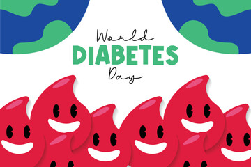 World Diabetes Day Awareness Banner Illustration. Cute Illustration of World Diabetes Day