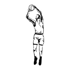 basketball player silhouette. man athlete sign and symbol.