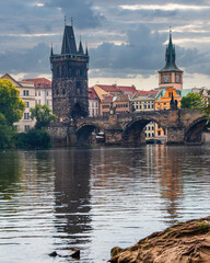 The Vltava River view in Prague City