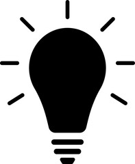 Isolated icon of a bright light bulb. Concept of ideation, innovation and brightness. 