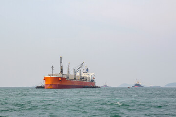 Cargo ship sailing in the sea, Thailand