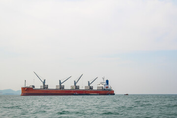 Cargo ship sailing in the sea, Thailand