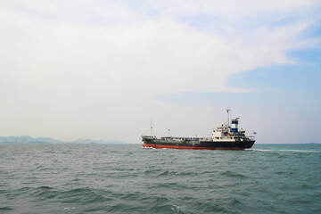 Cargo ship sailing in the sea, Thailand