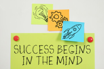 Success Begins In The Mind is shown using the text