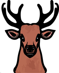 Head of Elk, forest animal isolated 