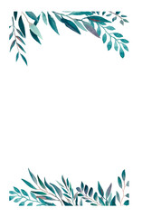 Watercolor  greenery leaves frame,wreath,border, illustration tropical,botanical floral, branches, wallpapers, postcards, greeting cards, wedding invitations, diy,banner, print, save the date,rsvp    
