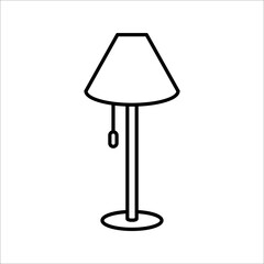 Table Lamp Vector Icon. Reading desk lamp line flat vector icon for mobile application, button and website design.