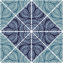 Fototapeta na wymiar Circle shapes kaleidoscope seamless pattern. Decorative abstract mosaic ornament.