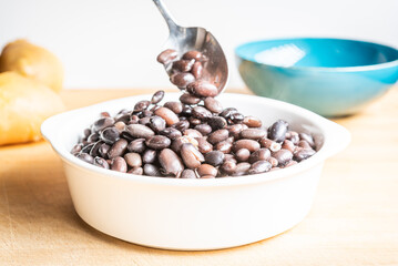 Cooked Steaming Black Beans