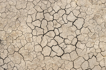 Top view of cracked soil