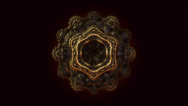 Pulsating 3D fractal Mandelbulb. Visualization of the non-canonical mathematical Mandelbrot set in three-dimensional space. Looped video.