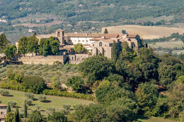 The ancient convent of Montesanto in the countryside of Todi, Perugia, Italy