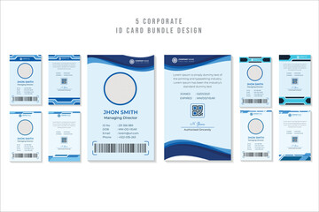 Premium Modern corporate ID card design bundle Vector file.
