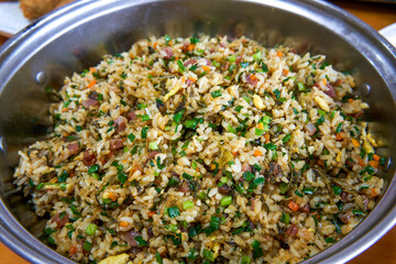 A bowl of delicious and tempting Chinese fried rice