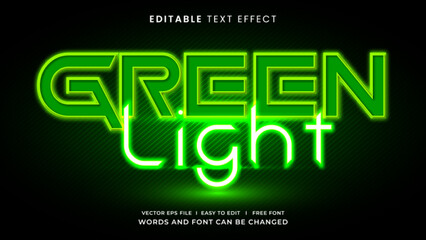 Green light neon editable text effect