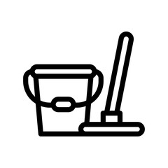 floor mop line icon illustration vector graphic 