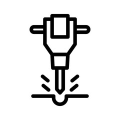 jackhammer line icon illustration vector graphic