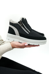 black shoes isolated on white background