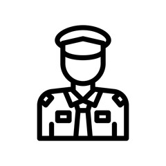 policeman line icon illustration vector graphic