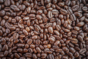 Roasted coffee beans background