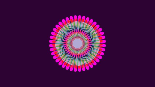 Appearance and movement of colored geometric shapes on a black background. For creativity and design