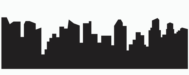 Obraz premium Modern City Skyline silhouette outline drawing on white background.
