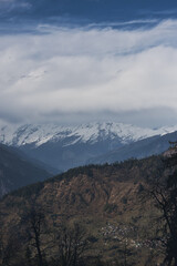 mountains and clouds