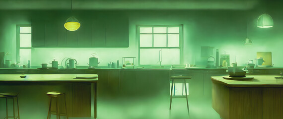 Artistic concept painting of a beautiful kitchen interior, background