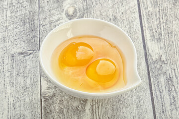 Chicken egg in the bowl