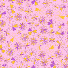 Modern decorative hand drawn trendy beautiful floral vector seamless pattern design for textile and printing. Ditsy flower repeat texture background