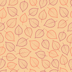 Ornate trendy vector seamless ditsy floral pattern design of tropical aspen leaf outlines. Artistic foliage repeat texture background for printing