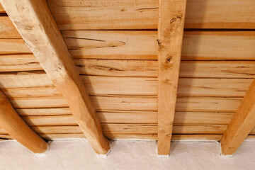 wooden ceiling, house ceiling, wood and architecture of village house in turkey