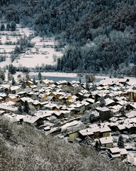 French alps village in the winter