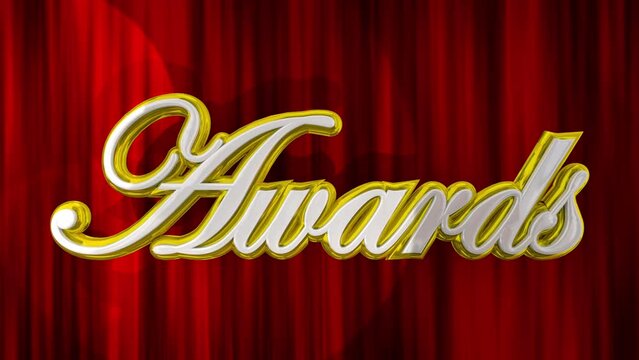 Awards Show Presentation Honors Ceremony Red Curtains Word 3d Animation