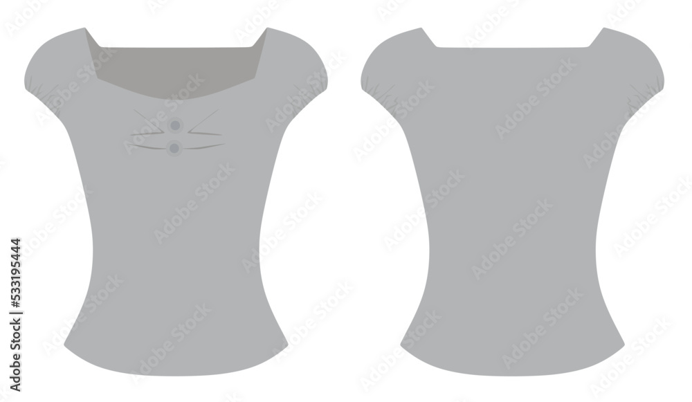 Sticker Grey woman t shirt. vector