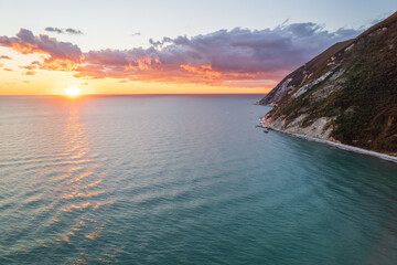 Aerial view of Italian coast in Portonovo