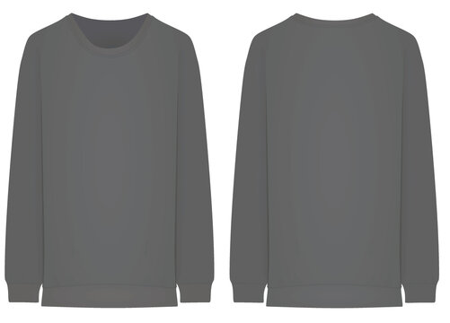 Long Sleeve Grey T Shirt. Vector Illustration