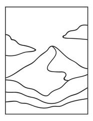 Boho landscape, boho landscape line drawing, minimalist landscape