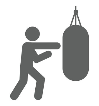 boxer person with boxing bag