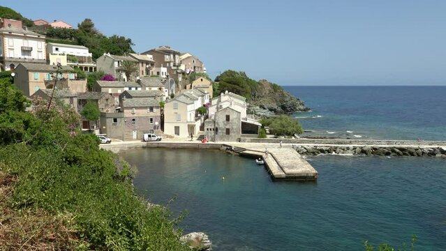 The picturesque village of Porticciolo on a summer morning, in Cap Corse, Corsica, France.