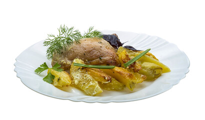 Fried chicken with potato