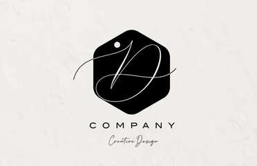 black and white polygon D alphabet letter logo icon design with dot and elegant style. Creative template for business and company