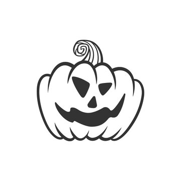 Vector Halloween Pumpkin with scary face