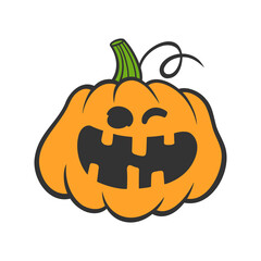 Halloween pumpkin with funny face. Jack-o-lantern