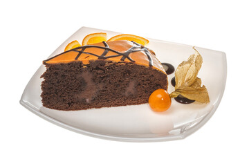 Slice of chocolate cake