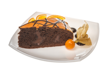 Slice of chocolate cake