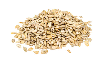 fresh sunflower seeds isolated on a white background
