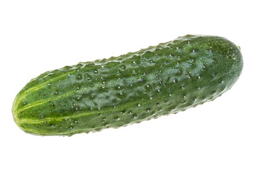 Healthy food. The green cucumbers isolated on white background