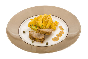 Grilled pork with potato