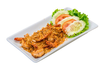 Fried shrimps with garlic